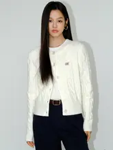 おしゃれな麻花編みニットカーディガン【秋冬・女性用・スリムフィット・長袖】