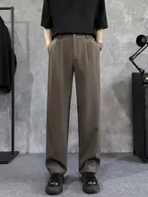 ブラック ハイウエスト ストレート ルーズ 大きいサイズ スーツパンツ