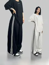 女性用ジャズダンスパンツ【ヒップホップスタイル・スリーライン・ストリートウェア】（セットアップ対応）