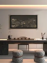 宋代美学を感じる高級ビンテージ金属壁掛けアート【エントランス装飾用】