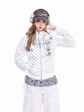 ポンポン柄プリントカートンデビルフード付きパーカー【春用・女性用・Y2Kスタイル】