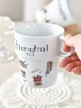 高温耐性の陶磁器製マグカップ【個性的なデザイン・コーヒー用・ミルク用】