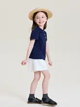 Tシャツ キッズ ガールズ 半袖 ポロ襟 着回し おしゃれ 韓流 夏