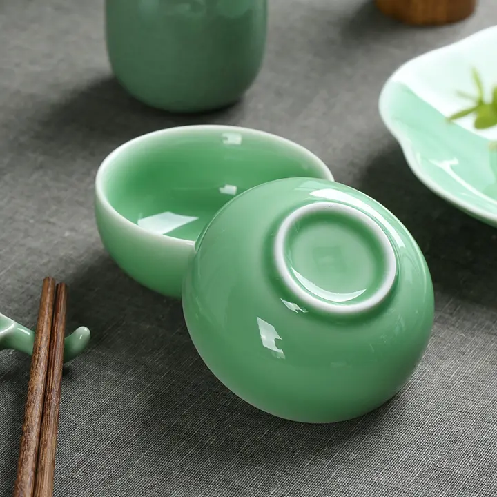 青磁製 小型酒水碗【中華風・陶器・醤油皿】