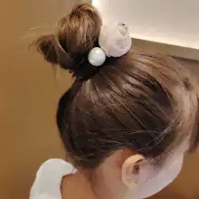 バラの花デザインのサテンヘアクランプ【三歯・ビンテージスタイル・後頭部用】