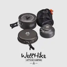 Wellhike アウトドア用鍋3点セット【キャンプ用・ケトル・フライパン・鍋】