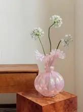 ピンクパール仕上げ フェンデンデザイン花瓶【手作り・インテリア用・リビング・寝室】