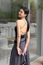 女性用 夏季 ショートキャミソール【クロスバック・タイトフィット・セクシー】
