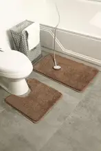 吸水性のあるシンプルな防滑U型トイレマット【バスルーム・トイレ用・カーペット】