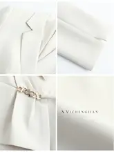 不規則なフリル裾デザインの春用レディーススーツドレス【気品あるスタイル】