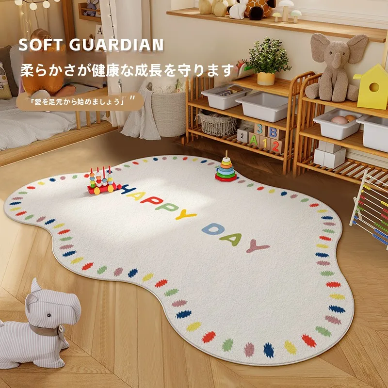 子供部屋・リビング用デザインラグ：洗濯不要の卡通風カシミア素材で快適な空間を実現