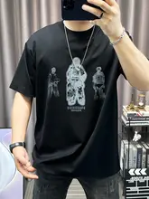 カジュアルなアニメプリントの半袖Tシャツ【クルーネック・ゆったりフィット】