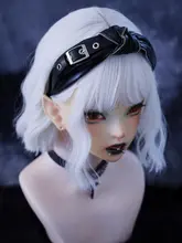 オリジナル手作りレザーサイドクリップ付きヘアアクセサリー【ダーク・サブカルチャー・シャーククリップ】