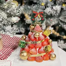 クリスマスケーキ用ストロベリータルト装飾リボン【クリスマス星・鈴・デザートテーブル用】