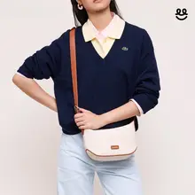 春夏用の帆布製月牙デザインバッグ【トート＆ショルダー兼用・通勤用】