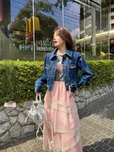GULAG良品 オリジナル カジュアルヴィンテージデニムジャケット【女性用・フリンジ仕上げ・ルーズフィット】