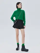 ハイウエスト花びらデザインパンツ【ブラック・カジュアル・秋季用・レディース】（セットアップ対応）