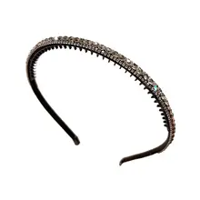 水晶装飾のシンプルなヘアバンド【前髪用・スタイリングアクセサリー】