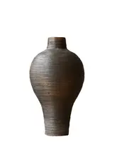 古風な陶器製花瓶【景徳鎮製・乾燥花用・インテリア装飾】