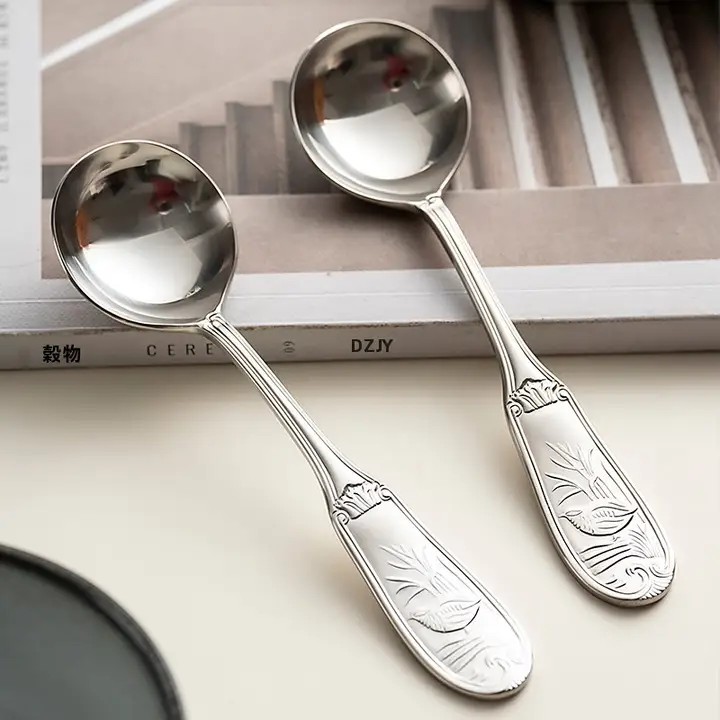 スープスプーン キッズ 男の子 女の子 ステンレス 食品用 マット加工 大ぶり ヴィンテージ おしゃれ 「onlycook」