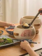 耐熱セラミック製 和風土鍋【家庭用・ガスコンロ対応・煮込み料理用】