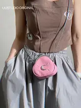 ショルダーバッグ レディース ミニ 三日月型 チェーン がま口 おしゃれ 上品 着回し 夏 リップ イヤホン収納 「uustudio」