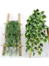 壁掛け装飾用 フェイクツル植物【モンステラ・壁面用・インテリア小物】