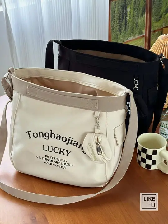デザイン性の高いジッパー付きトートバッグ【通勤用・厚手キャンバス・シンプルなショルダータイプ】