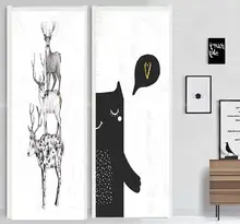 モランディ風 北欧デザインのシンプルラインドアステッカー【装飾画・リビング・寝室用】