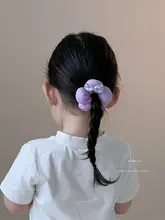 可愛い花モチーフの子供用ヘアゴム【バニライエロー・傷めない・女の子向け】