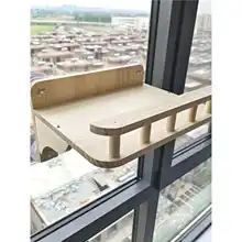 穴あけ不要 吸盤式 木製キャットクローリングラック【壁掛け・窓辺用・ハンモック付き】