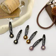 ヘアクリップ 前髪 サイド パッチン留め シンプル エレガント ゴールドビーズ 上品 デイリー 「FUNCOCO」