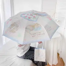 可愛らしいコンパクト晴雨兼用傘【自動折りたたみ・ポケットサイズ・UVカット】