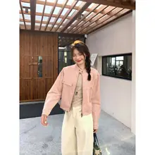 短丈ジャケット【ブラウン・美しいディテール・大人女子向け】（セットアップ対応）