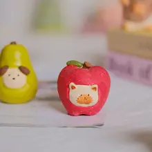 可愛いリンゴと梨の陶器製デスクトップ装飾品【香り石付き・ユニークデザイン】