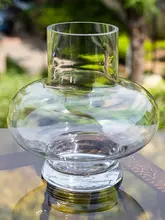 透明ガラス花瓶【大口径・水栽培用・インテリア装飾】