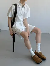 半袖シャツ ショートパンツ 2点セット メンズ ストレート カジュアル 夏 デザイン性 ストリート
