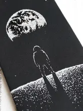 宇宙飛行士デザインの黒ネクタイ【烫銀仕上げ・クリエイティブギフト】