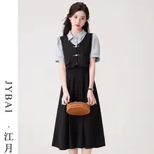 学院風デザインの雰囲気漂うドレス【夏用・正式場面・二重構造】（セットアップ対応）