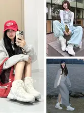 Hantou レディース冬用アウトドア登山ブーツ【高筒・厚手・保温・滑り止め】