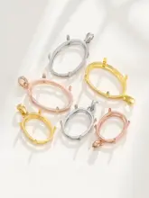 925純銀製の空トリプルペンダント【18Kゴールドコーティング・蜜蜡用】（セットアップ対応）
