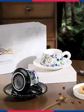 高級陶器製コーヒーカップ＆ソーサーギフトボックス【カップ・カッププレート・ペアカップ・おしゃれ・誕生日や結婚祝いに最適】（セットアップ対応）