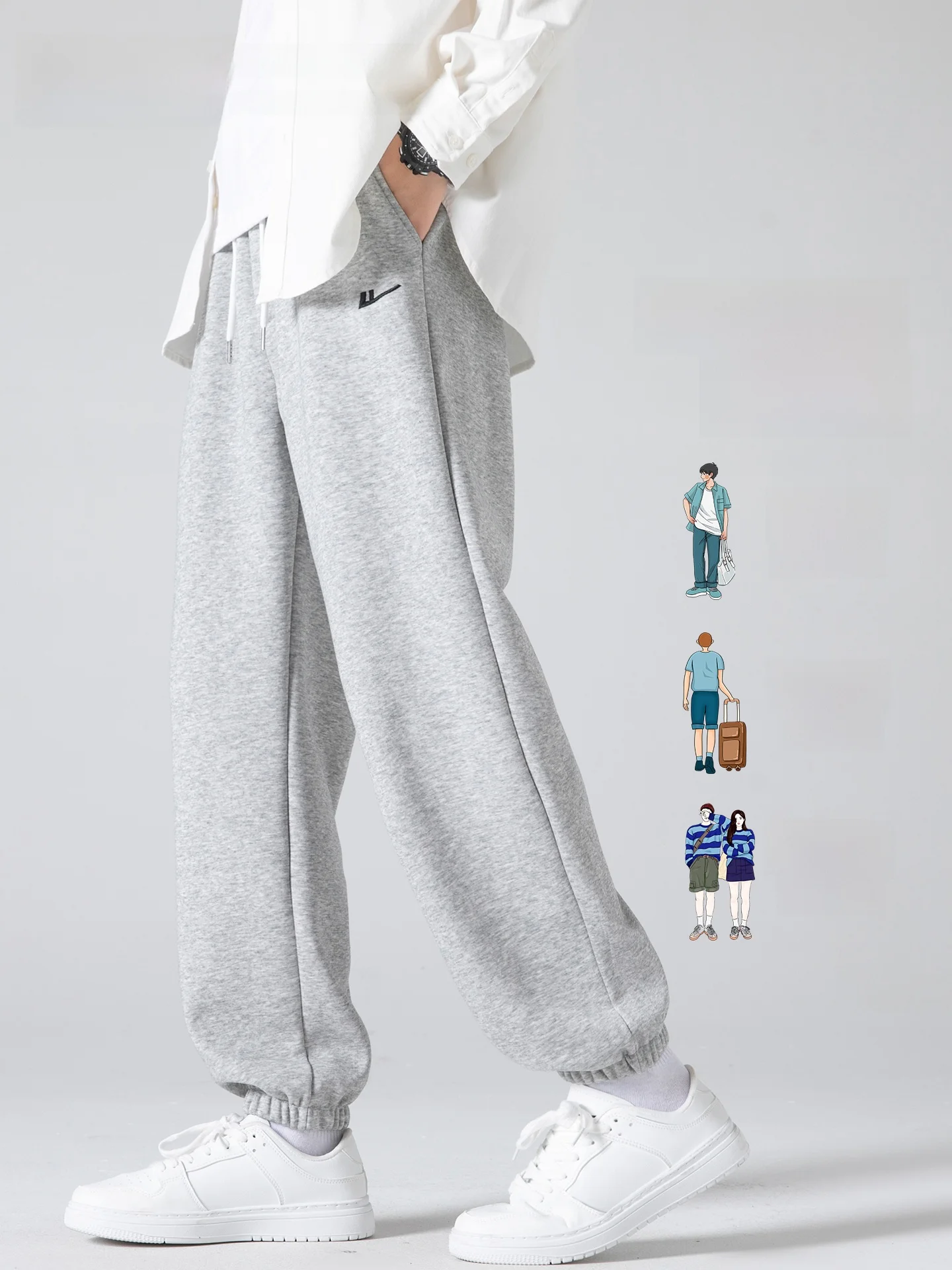 グレーのスウェットパンツ：裏起毛・フィットデザインで秋冬の快適着用を実現