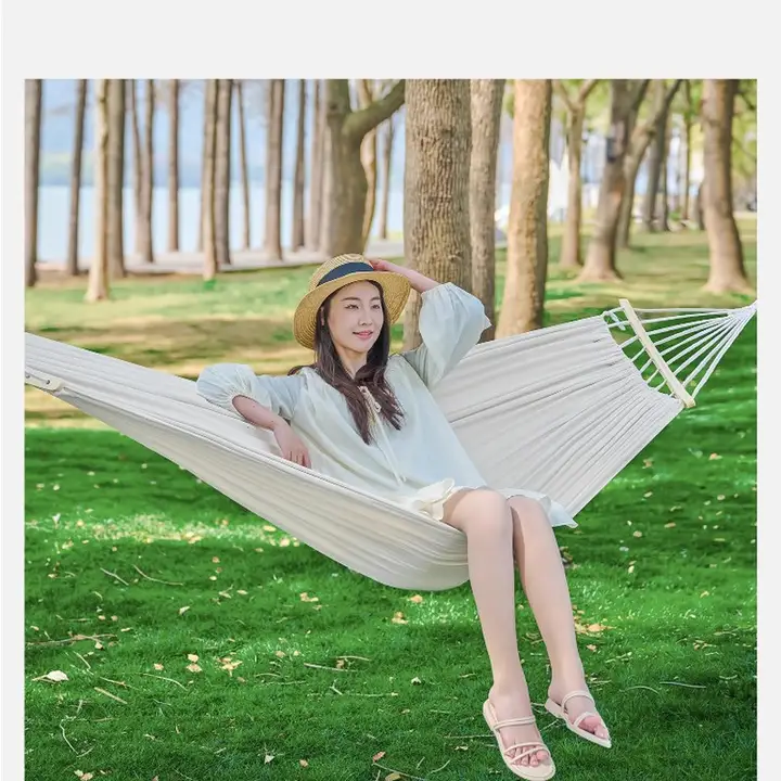 TAN XIAN ZHE アウトドア用ハンモック【厚手・子供から大人まで使用可・防側翻デザイン】（セットアップ対応）