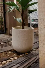 モダンデザイン 陶器製花瓶【インテリア用・観葉植物・クリエイティブトレイ付き・移動可能】