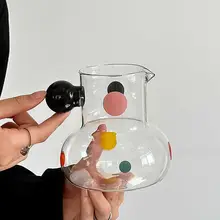 ガラス ドット 茶ポット フルーツポット 耐熱カップ コーヒーカップ 個性的 素材