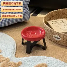 ペットフードボウル セラミック 耐熱 猫 犬 フリーズドライおやつ 黒スタンド付き スプーン付き「pecolo」