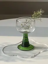 JOJO'S L. PD.スクリュー 酒具 中古杯 螺旋形 高脚 透明シャンパンカップ【エメラルドグリーン】