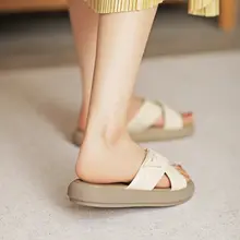 本革製 女性用夏用厚底サンダル【滑り止め・妊婦対応・ファッション】