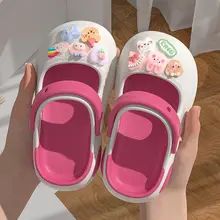女の子用 穴あきスリッポンシューズ【夏用・防滑・室内外兼用・マリージェーンスタイル】